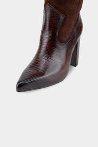 Botas con acabado de cocodrilo para mujer estilo cuadra