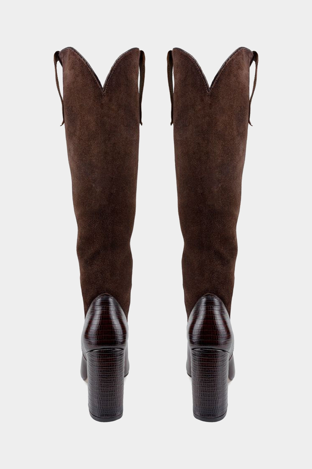 Botas con acabado de piel exótico 