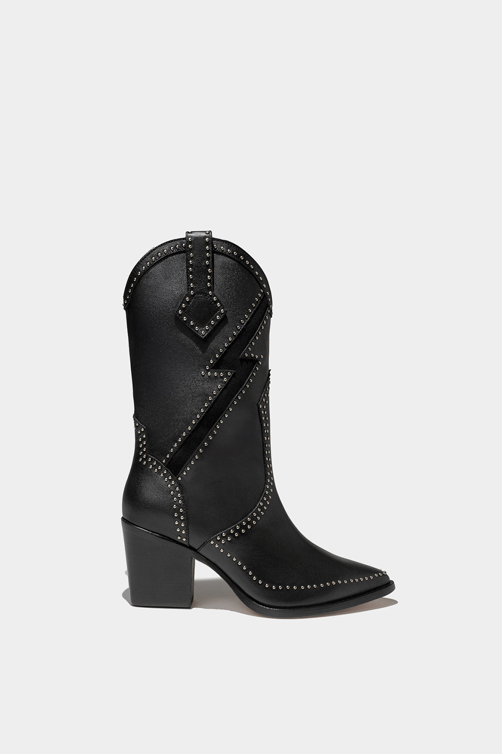 botas negras de piel estilo western