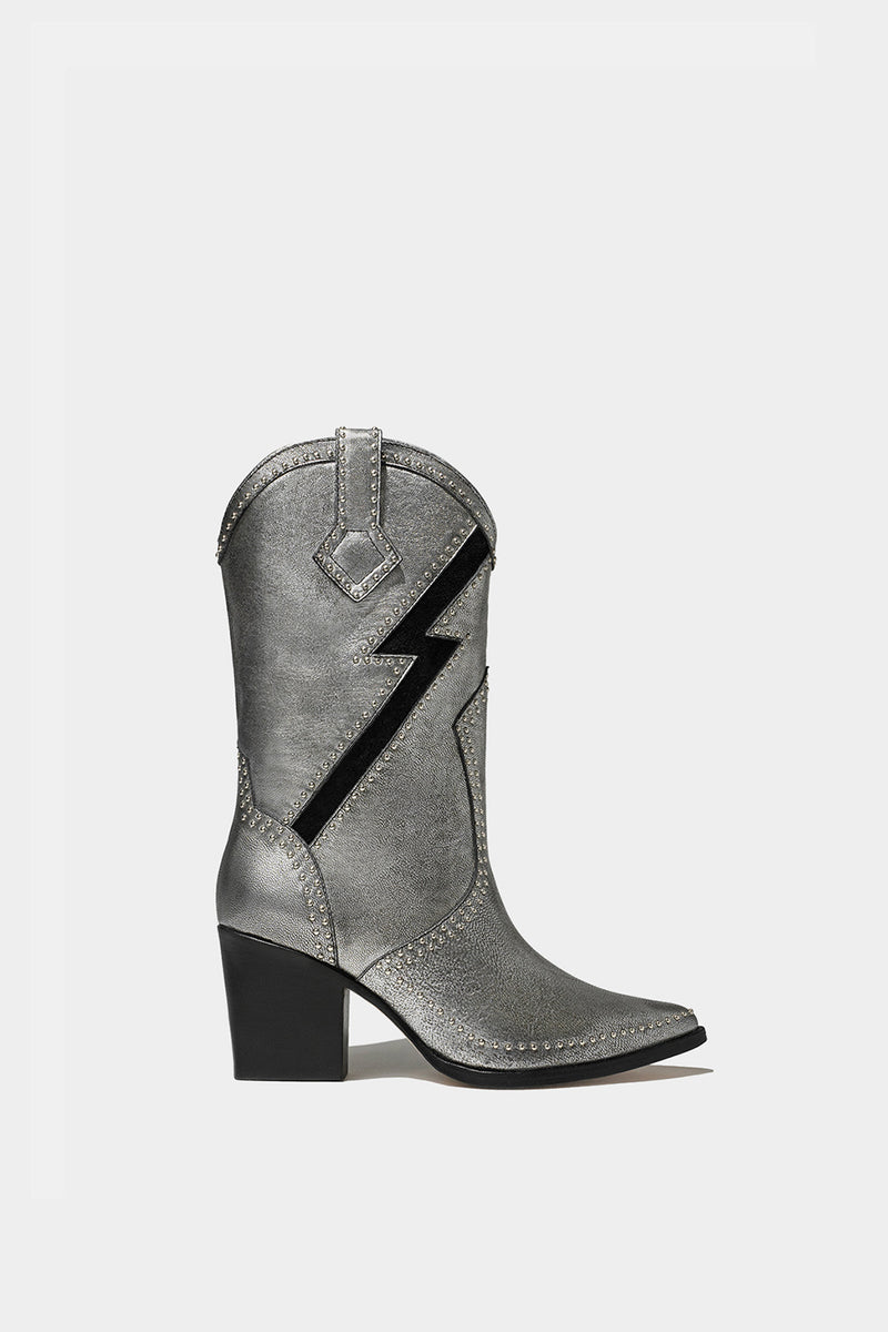 Botas plateadas de piel para mujer usadas por katy perry 