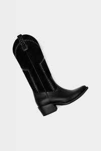 botas negras de piel y gamuza