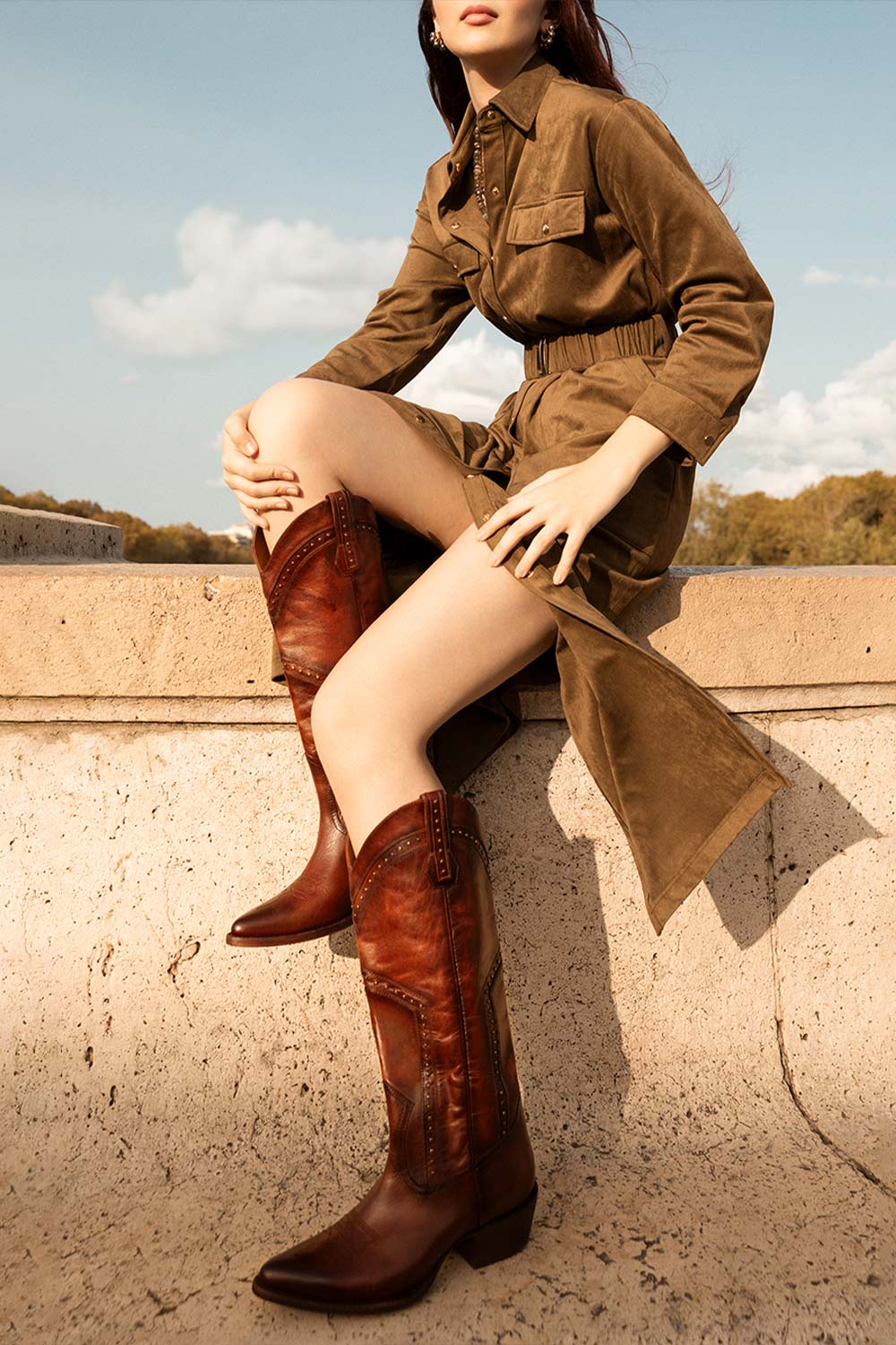 Sinner Cognac Leather Boots